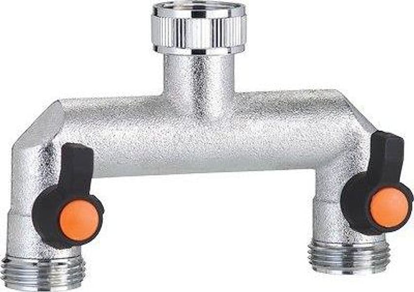 Presa a Rubinetto con 2 Innesti Fil Ottone Claber 3/4f Self 9601 - 3