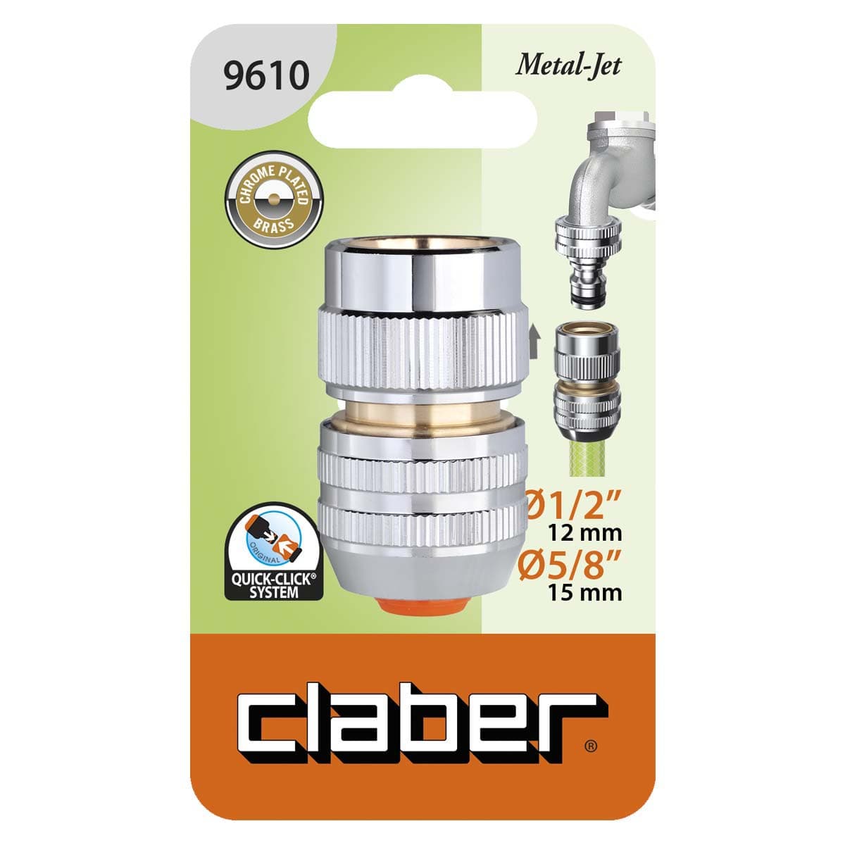 Raccordo Rapido Stringitubo Ottone Claber 1 x 25 x 8 Self 9610 - 2
