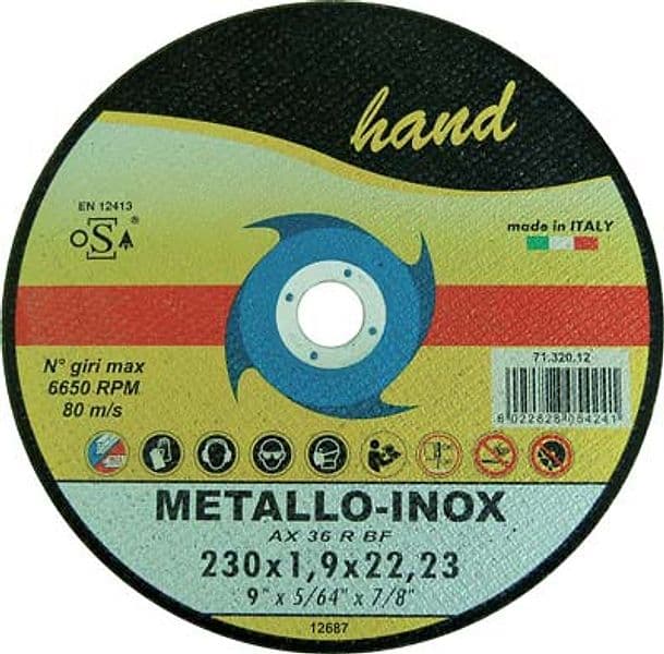 Disco Abrasivo Taglio Ferro Piano Hand 230 x 22,2 mm H 1,9 mm 25 Pezzi - 2