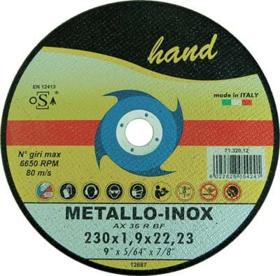 Disco Abrasivo Taglio Ferro Piano Hand 230 x 22,2 mm H 1,9 mm 25 Pezzi - 2