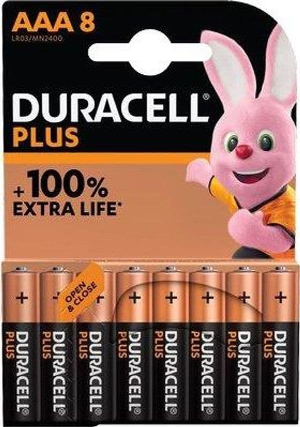 Pila Mini Stilo Aaa PLUS100 Power Duracell Alcalina 1,5 V 8 Pezzi