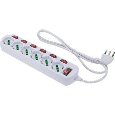 Multipresa Bipasso Sch con 7 Int.lum Retail Fme Bianco 2 Pezzi - 2