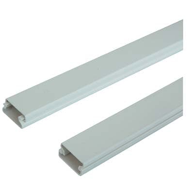 Mini Canalina Passaggio Cavi PVC Bianco 2 m 30 x 25 mm 10 Pezzi - 2