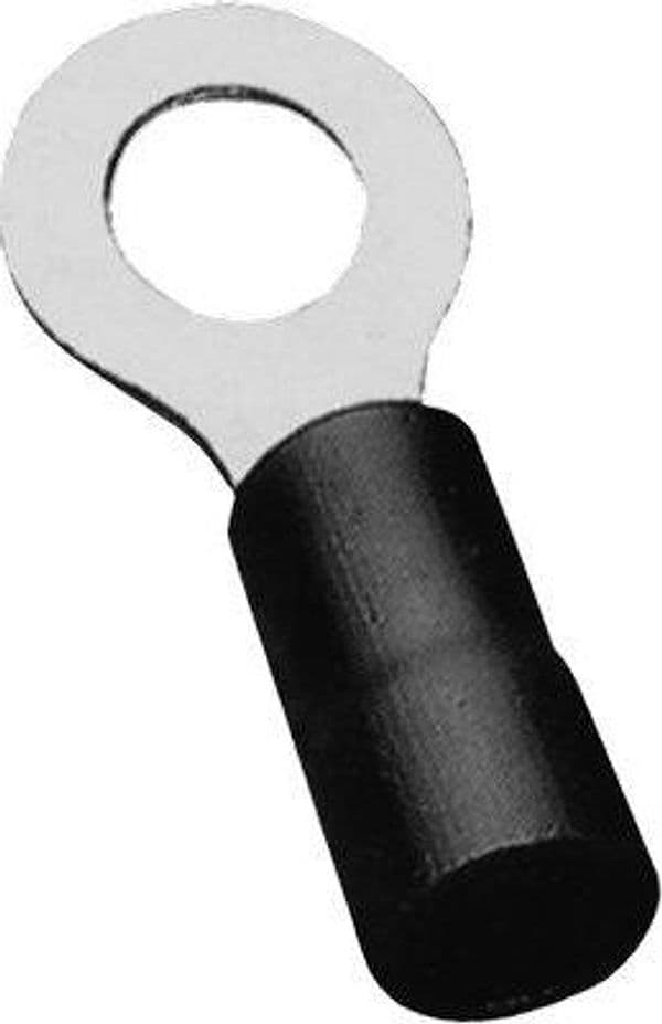 Terminale ad Anello a Stringere Nero 6 mm 15 Pezzi - 2