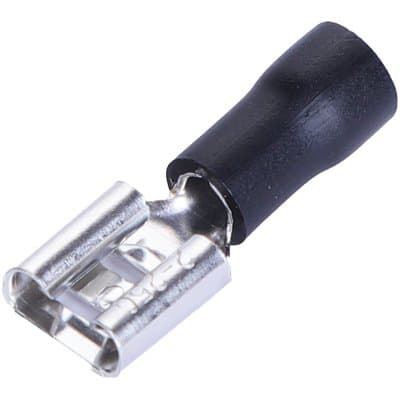 Terminale Piatto Femmina a Stringere Nero 7,4 mm 15 Pezzi - 2