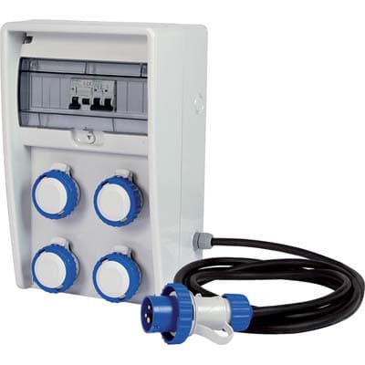 Quadro Distribuzione Blu Ulisse Fme Prese Cee Blu X4 Mm 204X403 H.mm 177 - 2