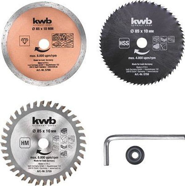 Dischi Sega Circolare Mini TC Cs 860 Kwb 85 mm 5 Pezzi - 2