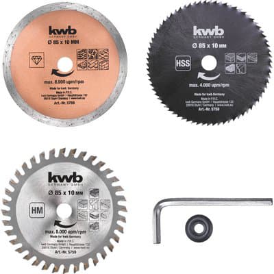 Dischi Sega Circolare Mini TC Cs 860 Kwb 85 mm 5 Pezzi - 2