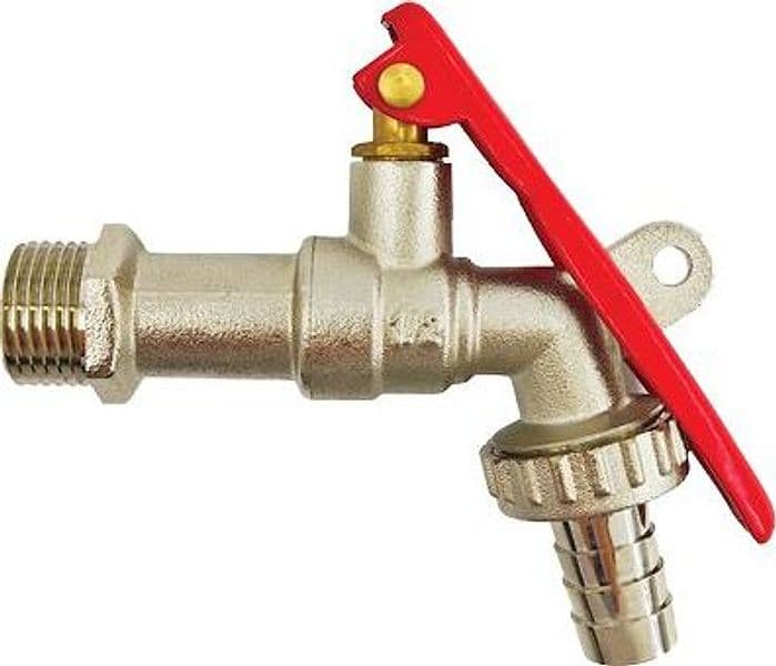 Rubinetto Valvola a Sfera Portalucchetto Stars Ottone Nichelato 1/2x3/4 - 2