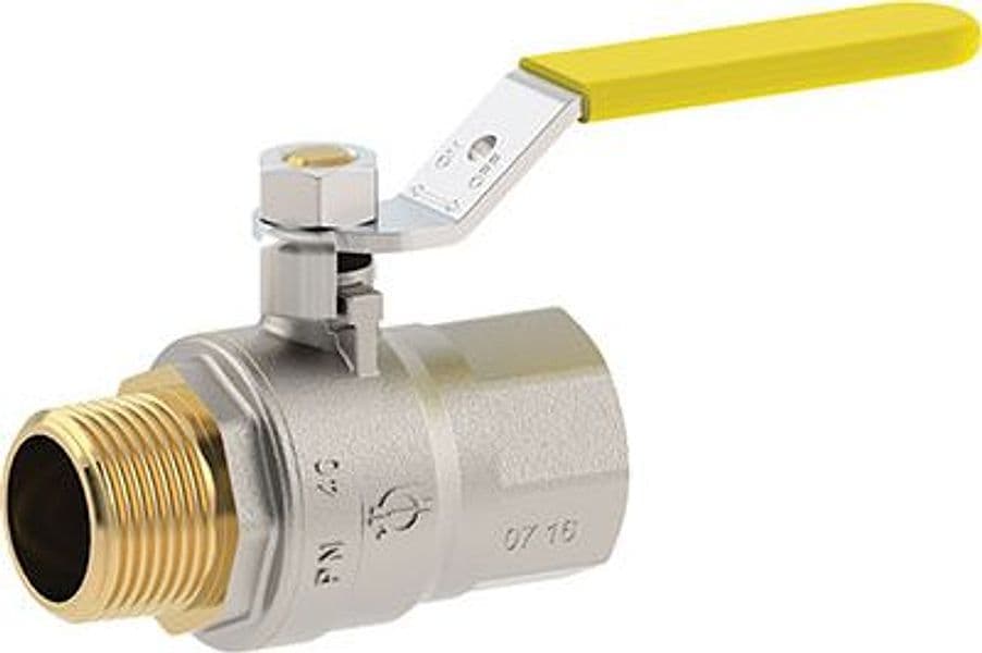 Valvola Sfera Gas con Leva Mf Futurgas Fiv Ottone Nichelato 1/2mf 6 Pezzi - 2