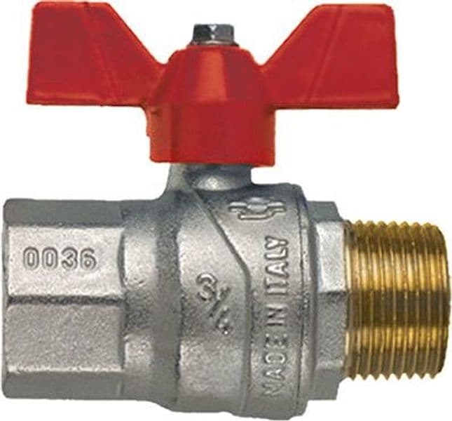 Valvola Sfera Normale Mf Farfalla Evolution Fiv Ottone Nichelato 6 Pezzi - 2