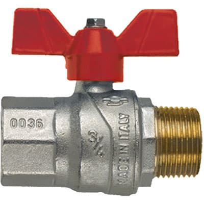 Valvola Sfera Normale Mf Farfalla Evolution Fiv Ottone Nichelato 6 Pezzi - 2