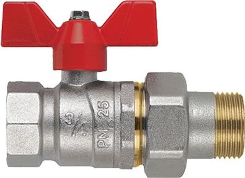 Valvola Sfera Mf Farfalla con Bocchettone Perfecta Fiv 3 Pezzi - 2