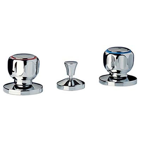 Batteria Bidet Scudetto 32 Crolla Ottone Cromato con Piletta 11 x 4 - 2