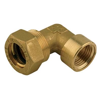 Gomito Stringitubo Filetto Femmina per Rame Ottone 14 mm x ½ F 10 Pezzi - 2