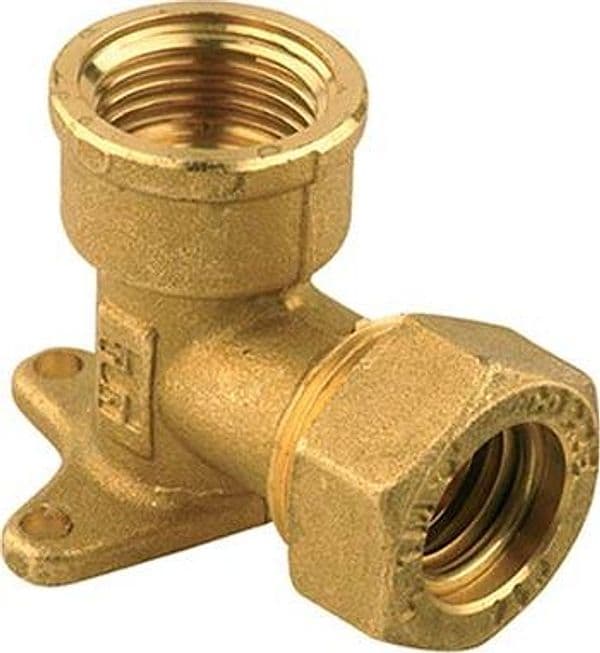 Gomito Stringitubo Filetto Femmina con Staffa per Rame 12 mm x 1/2 F 10 - 2