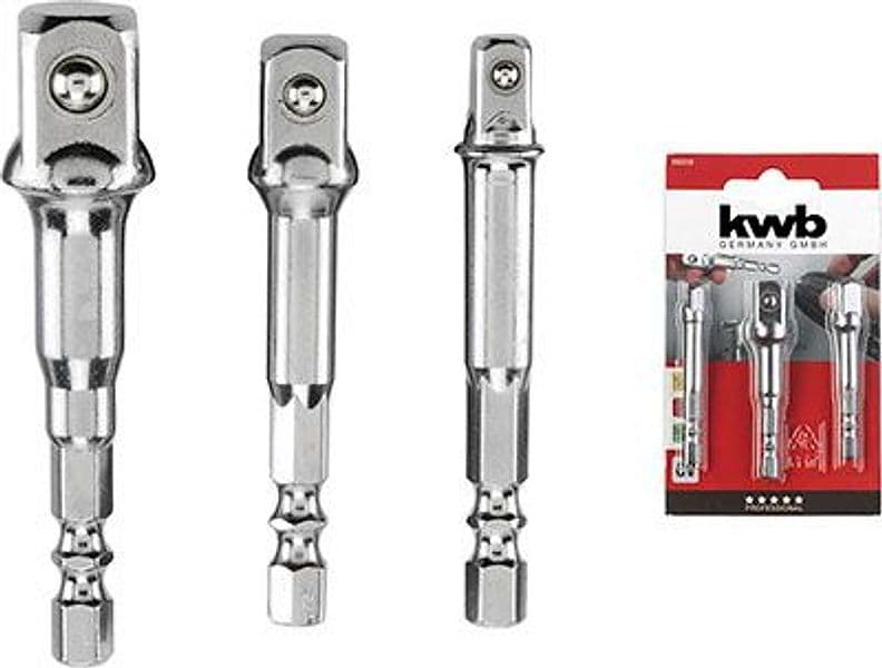 Adattatori Portabussola Kwb 1/4 con 3/8 con 1/2 3 Pezzi
