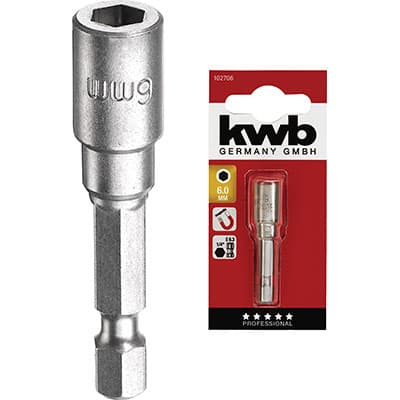 Inserto a Bussola Esagonale per Avvitatore Kwb Magnetico 10 x 50 mm 5 Pezzi - 2