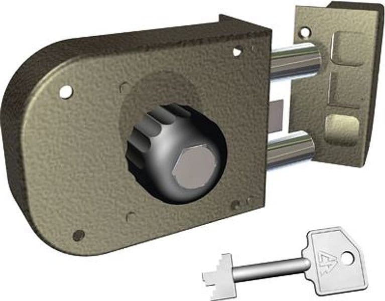 Serratura Legno Applicare 1650 Cr C.pompa M2 con Scr con Pomolo E.mm 60 Dx - 2