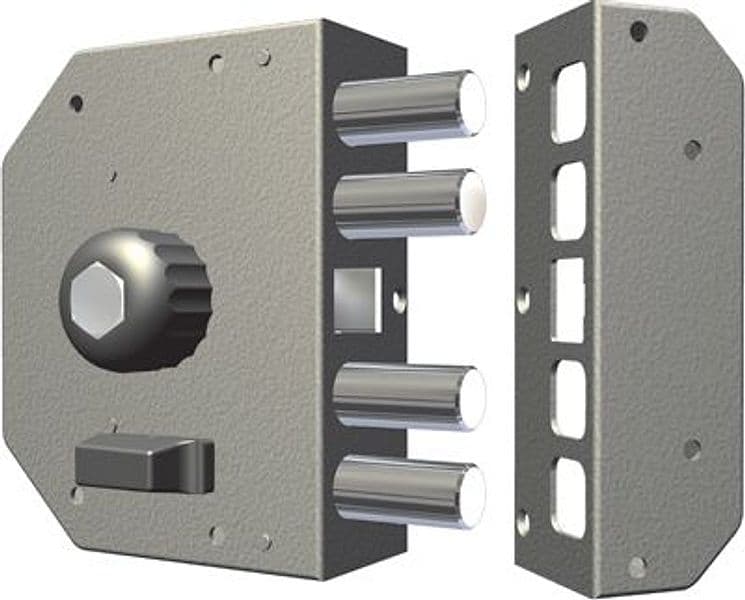 Serratura Legno Applicare 3050 Cr C.pompa M4 con Scr con Pomolo E.mm 60 Dx - 2
