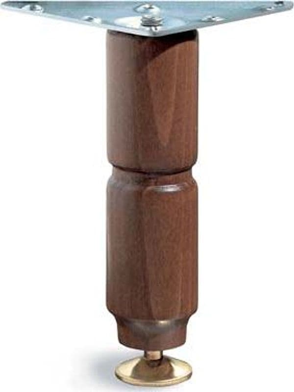 Piedino Mobili Regolabile Noce Zincata Ø 38 mm 12 cm 4 Pezzi - 2