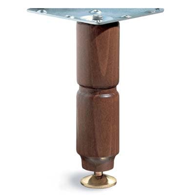 Piedino Mobili Regolabile Noce Zincata Ø 38 mm 12 cm 4 Pezzi - 2