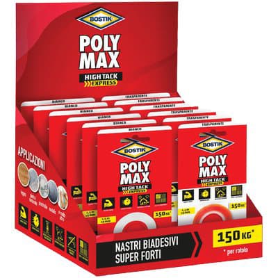 Bostik Polymax High Tack Nastro Biadesivo Expo Bianco 6 Pezzi - 2
