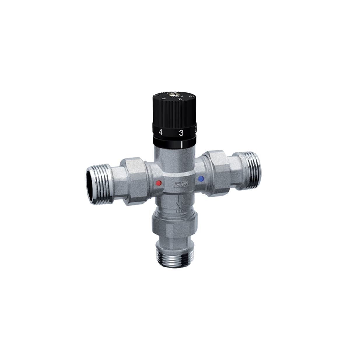 Rubinetto Miscelatore Termostatico Cromato con Attacchi Maschio Far 11 x 2 - 2