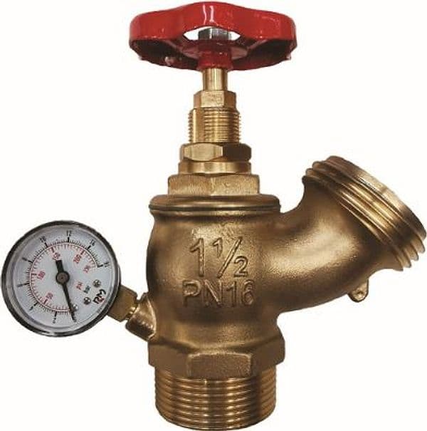Rubinetto Idrante a Corsa Variabile con Manometro Manfr 11/2 1/2 DN 45 - 2