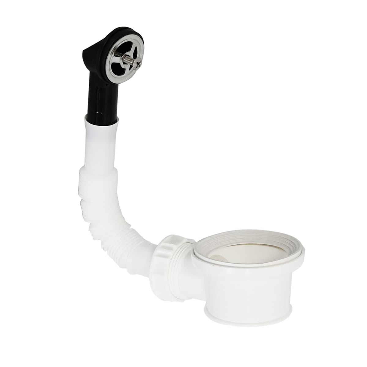 Piletta Scarico Passante con Troppopieno Tondo per Lavabo Valsi Ø 55 mm - 2