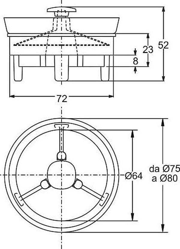 Valvola di Non Ritorno Nrv per Pilette Piatto Doccia 21 x 2 Bonomini Ø 80 - 2