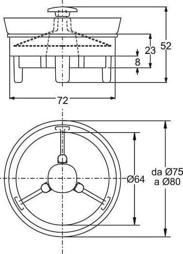 Valvola di Non Ritorno Nrv per Pilette Piatto Doccia 21 x 2 Bonomini Ø 80 - 2