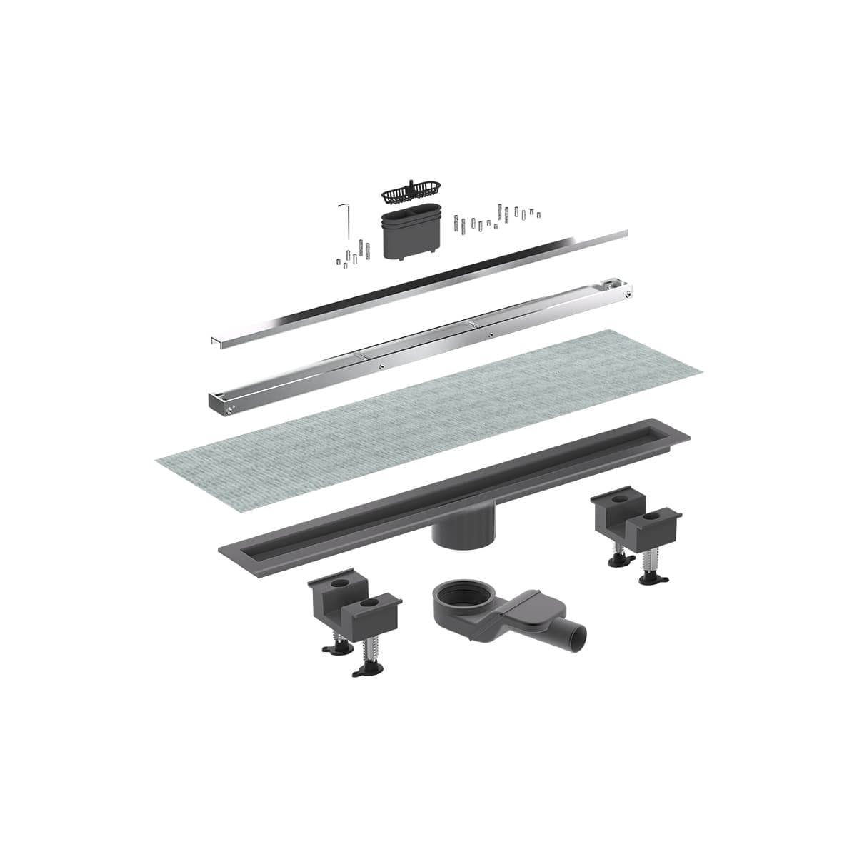 Canaletta Doccia Canalissima Alluminio Orizzontale Kit Bonom L 90 cm - 2