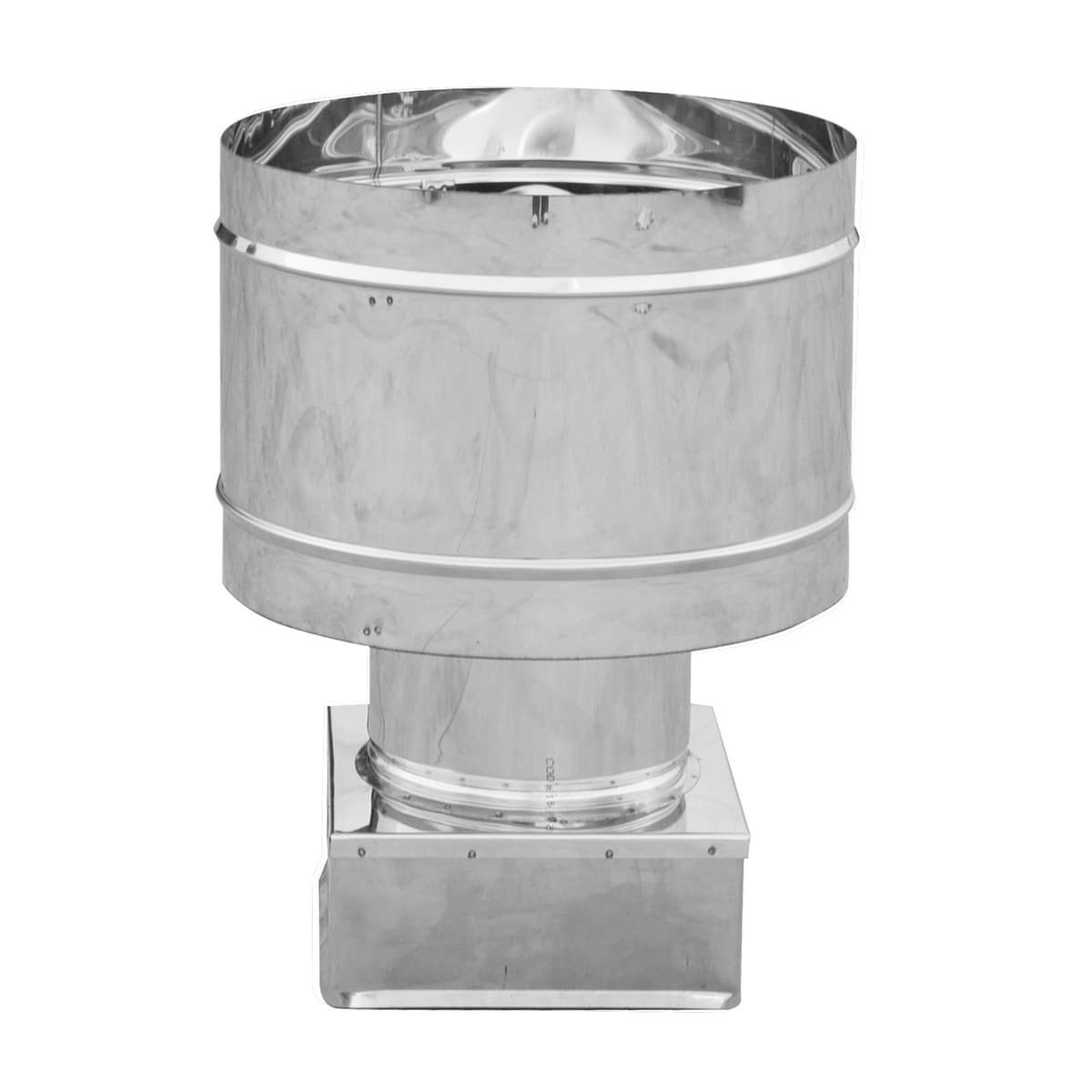 Fumaiolo 4 Venti Base Quadra Acciaio INOX 450 mm x 450 Senza - 2