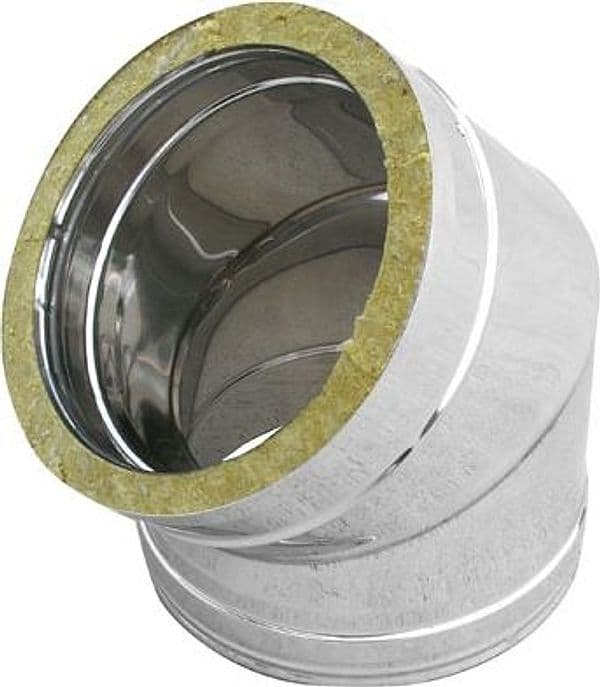 Curva in Acciaio INOX 316L a 45 ° Doppia Parete Dk D Int 100 D Est 150 - 3