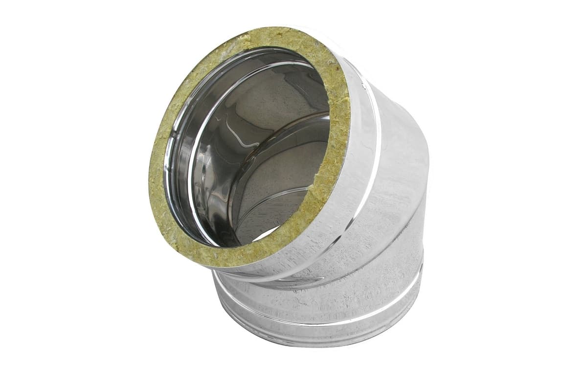 Curva in Acciaio INOX 316L a 45 ° Doppia Parete Dk D Int 100 D Est 150 - 2
