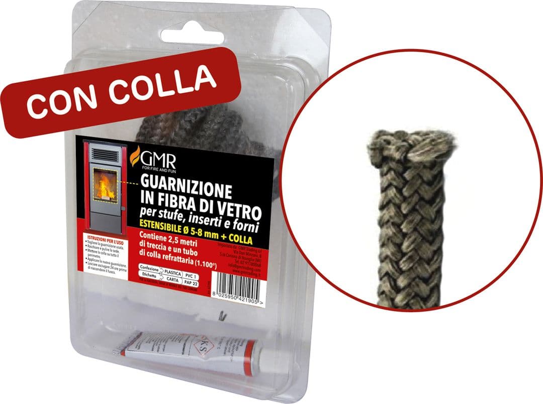 Guarnizione in Fibra di Vetro per Stufe FF Estensibile 5 a 8 mm - 2