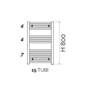 Termoarredo Linea Kalura Diritto H 800 Aton Cromo Int 400 L 450 - 2
