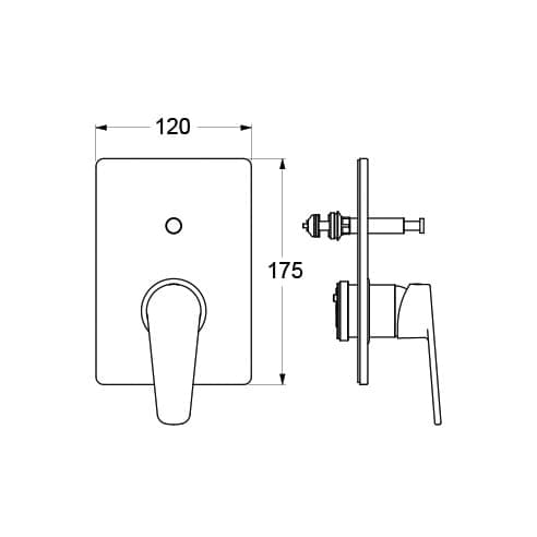 Rubinetto Miscelatore Monocomando Doccia S Incasso con Deviatore Nymo Cromo - 2