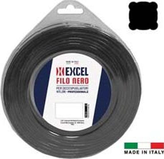 Filo per Decespugliatore in Nylon Quadro Nero Ø 3 mm in Matassa da 50 m - 2