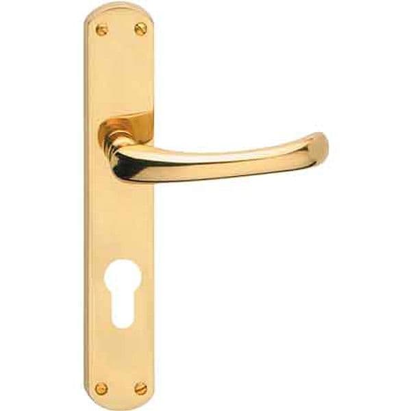Maniglia Capri con Placca Foro Yale Oro Lucido Frosio Bortolo - 4