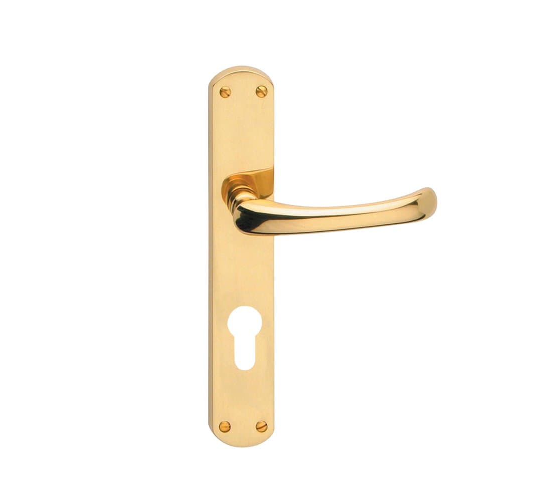 Maniglia Capri con Placca Foro Yale Oro Lucido Frosio Bortolo - 2