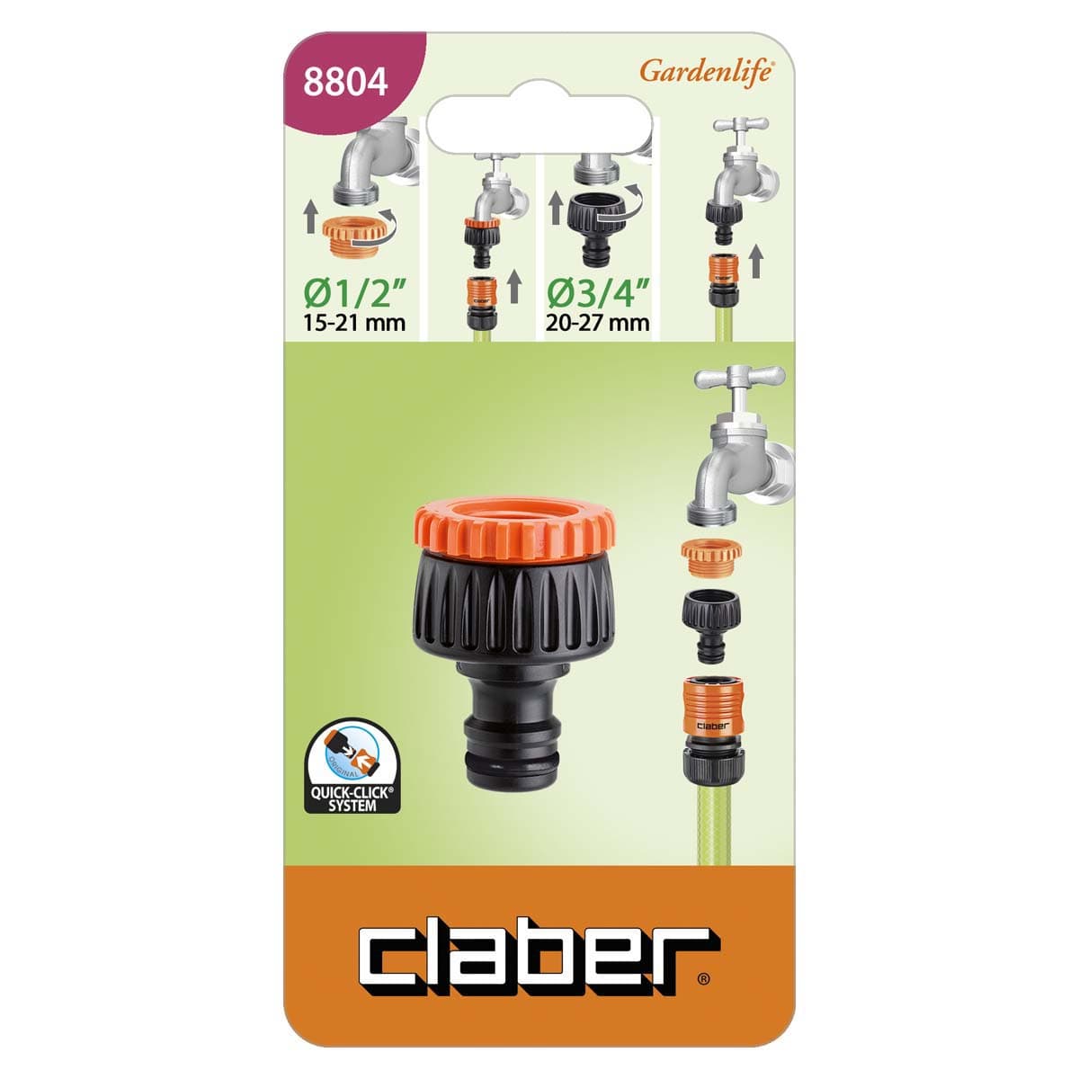 Presa Rubinetto Multifiletto Sfuso, F 1 3 4? 8595 Claber 7 Pezzi - 2