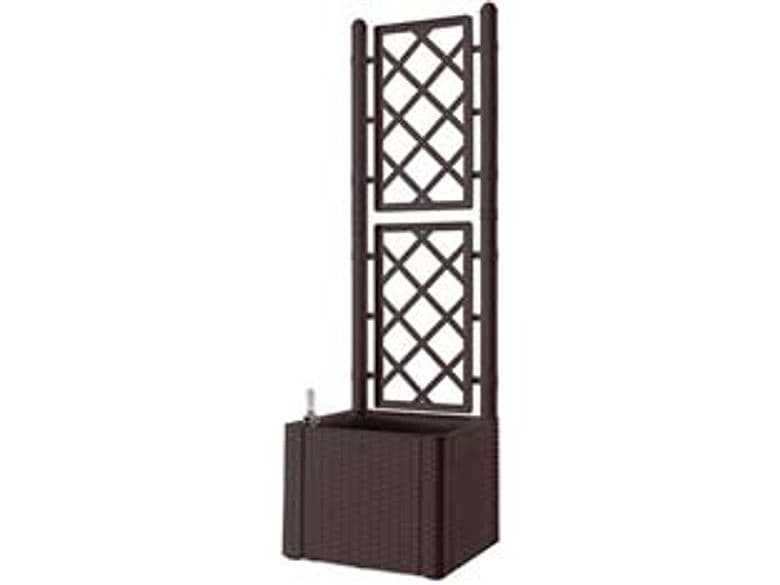 Fioriera Natural Deluxe Moka Quadra con Spalliera 43 CMX43X142H. 35 l – Stefanplast