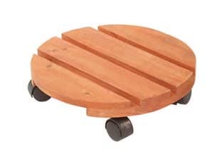 Portavaso in Legno con Ruote Ø 30 mm cm Vette 2 Pezzi - 2