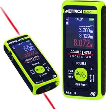 Distanziometro Double Laser Incligrad Metrica Portata: da 5 cm Fino a 50 m - 2