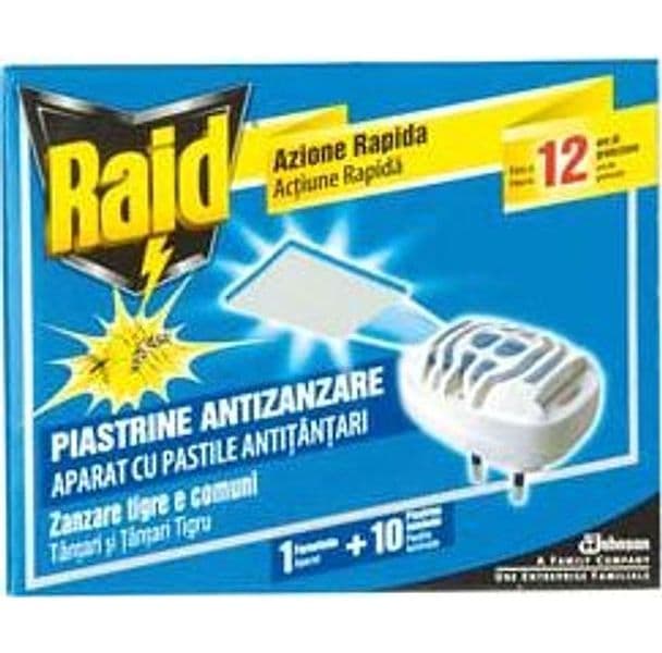 Raid Antizanzare Fornelletto + 10 Piastrine 1 Diffusore + 10 12 Pezzi - 2