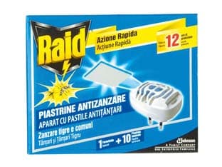 Raid Antizanzare Fornelletto + 10 Piastrine 1 Diffusore + 10 12 Pezzi - 2
