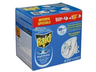 Raid Night&day Zanzare Tigre e Comuni Diffusore + 1 Ricarica 12 Pezzi - 2