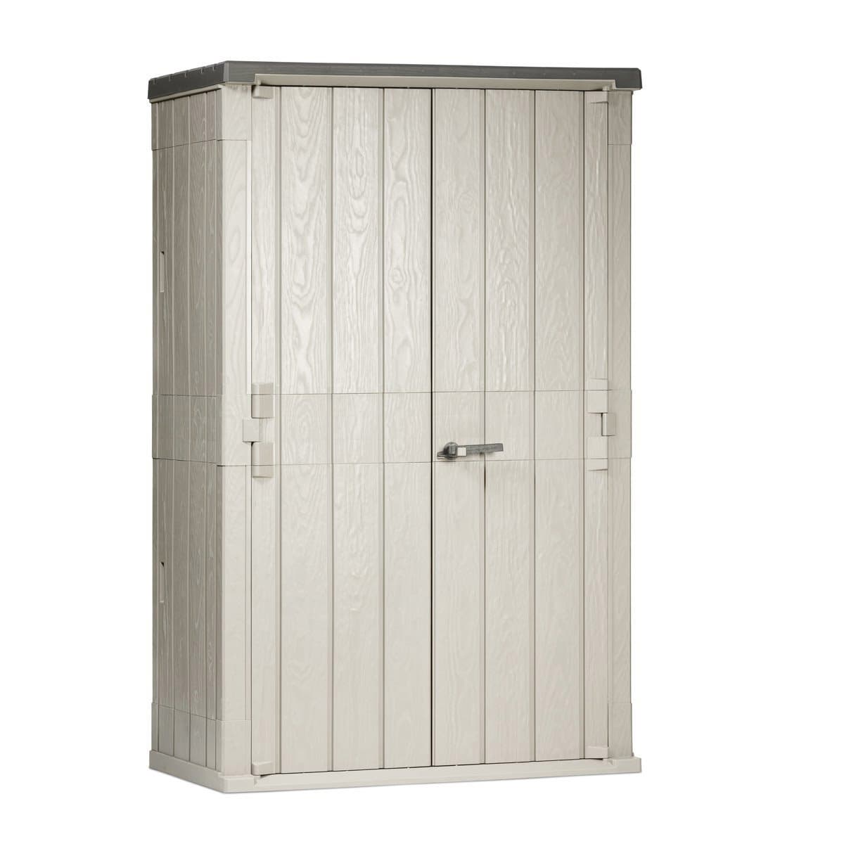 Casetta da Giardino con 2 Ante in Resina Effetto Legno 1670 Litri Grigio - 4